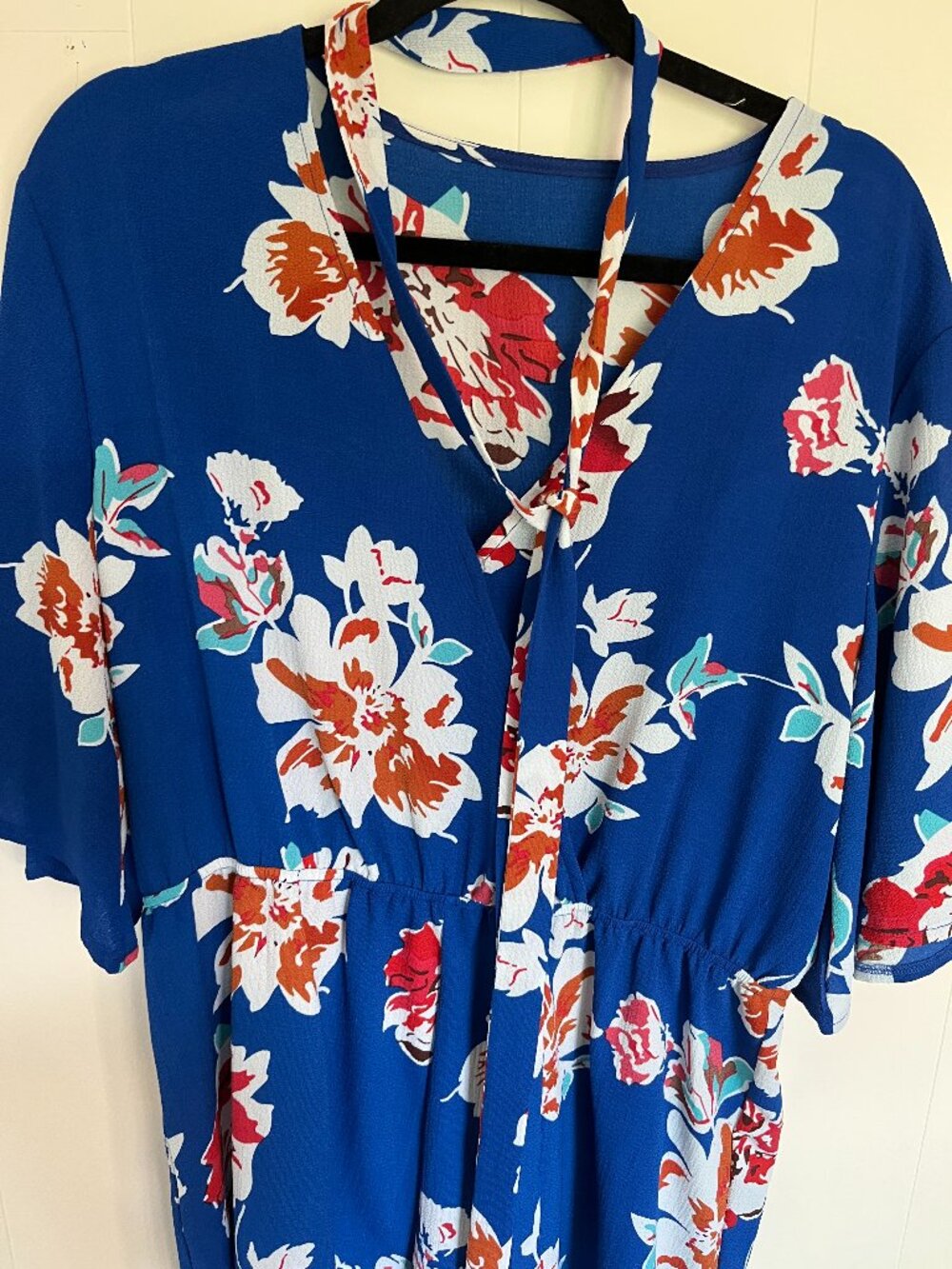 Blue floral romper